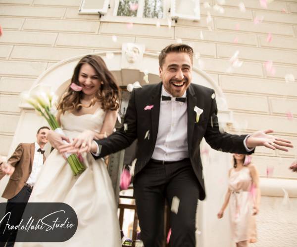عکس ژست عروس و داماد ایرانی در آتلیه
